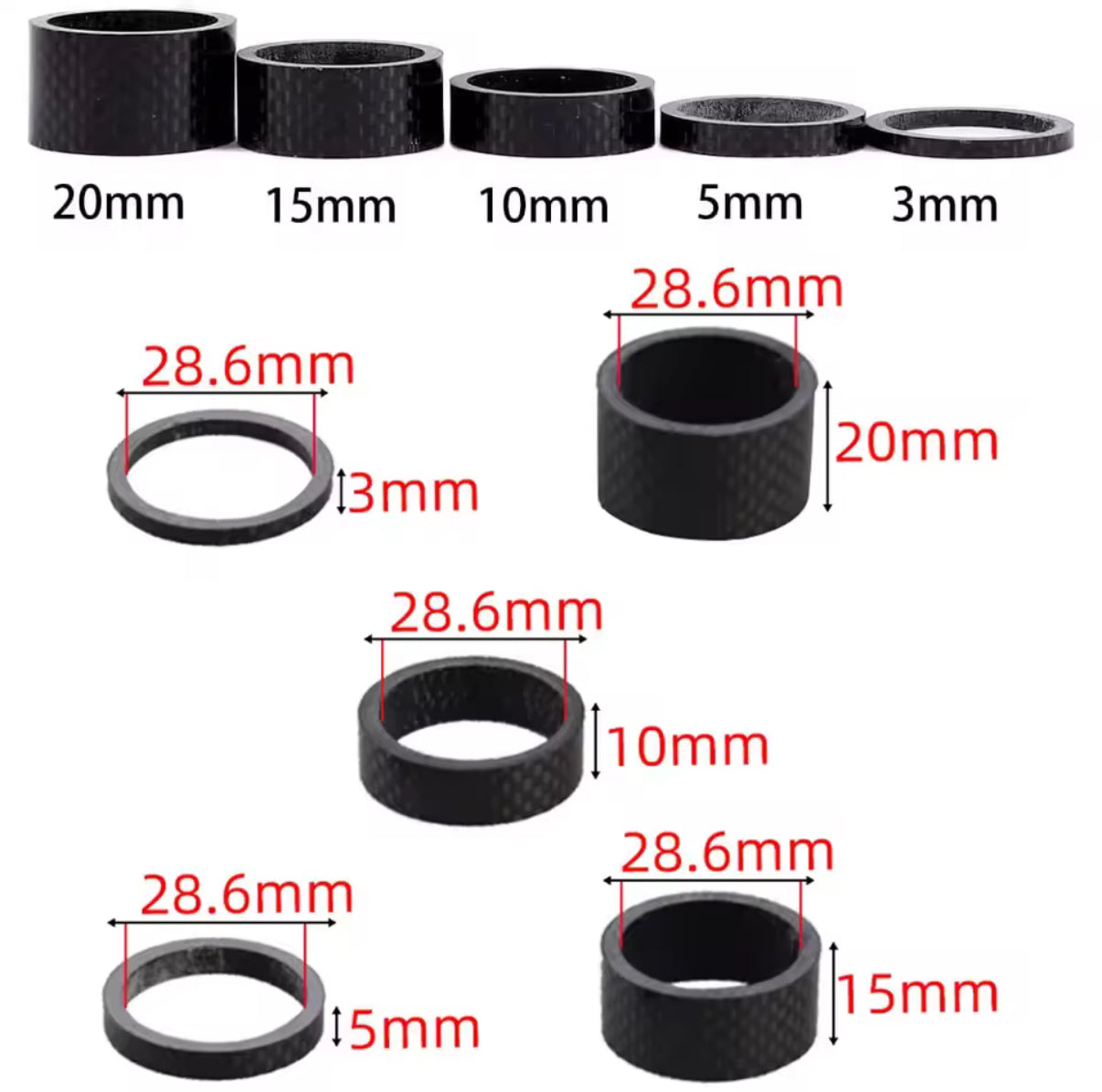 Carbon fiber spacers