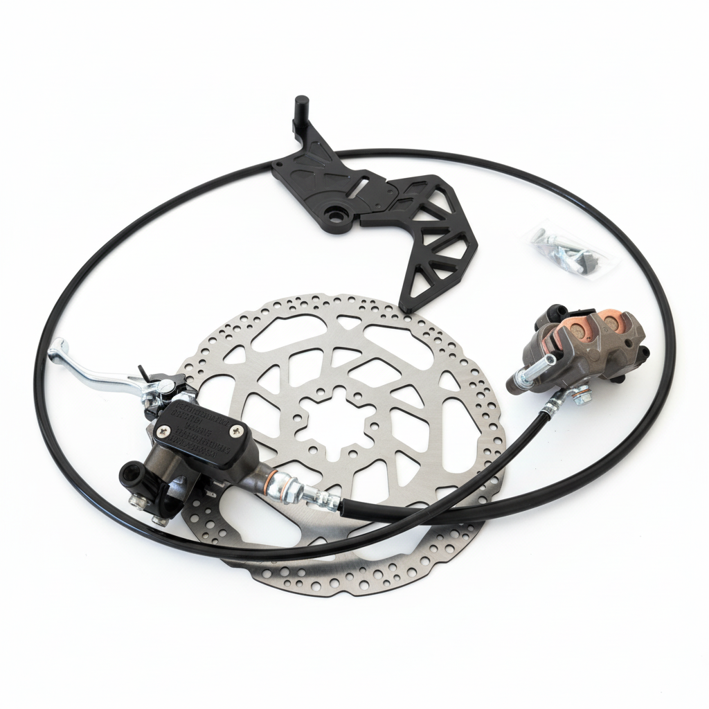 Brake system layout with white background